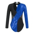 thumbnail image 2 of Alvivi Long Sleeve Sparkly Sequin Ballet Athletic Bodysuit Gymnastics Leotards for Kids Girls Royal Blue 6, 2 of 7