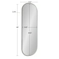 thumbnail image 5 of Kate and Laurel Caskill Modern Oval Mirror, 16 x 48, Charcoal Gray, Capsule-Shaped Accent Mirror for Wall, 5 of 8