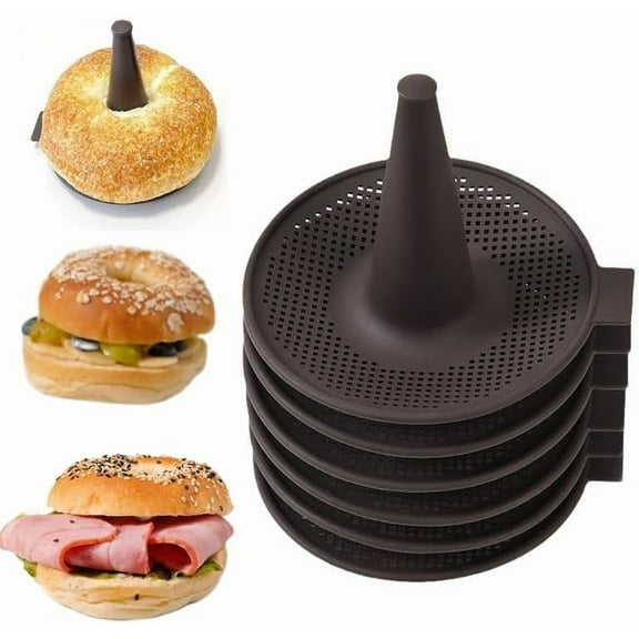 Donut Mold for Baking, Bagel Molds Set, 6-Pack Silicone Baking Mold Set, Baking Tools Bread Baking Cake Mould, for Bagel and Doughnut Cake Pans