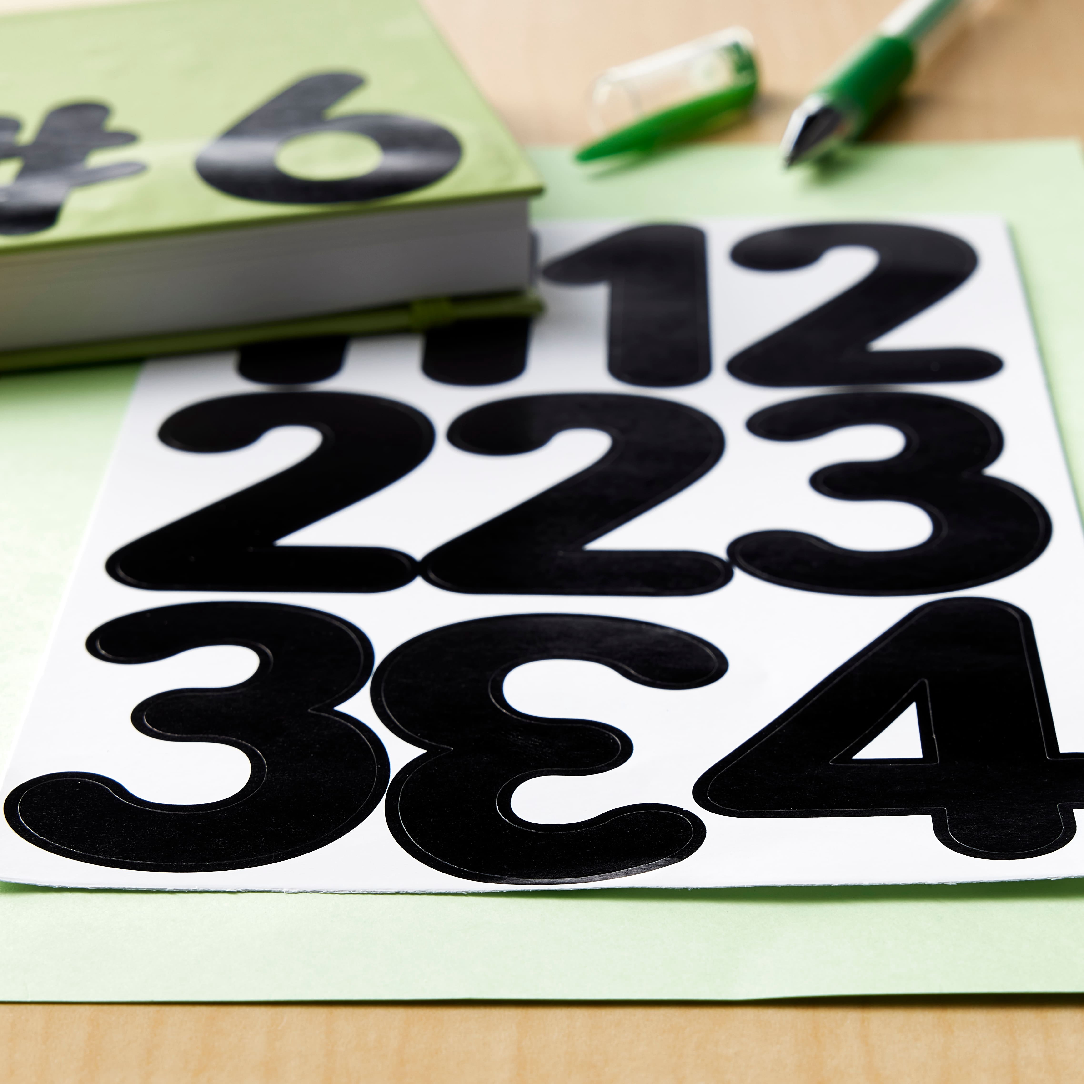 Recollections Black Rounded Number Stickers, 12 Pack