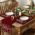 thumbnail image 5 of mubwai Christmas Believe Buffalo Check Plaid Placemat for Dining Table, 12 x 18 Inch Winter Holiday Rustic Washable Table Mat Set of 6, 5 of 6