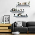 thumbnail image 5 of Fun Memories 24 inch Floating Shelves Set of 3, Modern Wood Shelves for Wall Storage, Wall Mounted Display Shelves with Bracket for Living Room, Bedroom, Bathroom, Laundry Room, 5 of 5