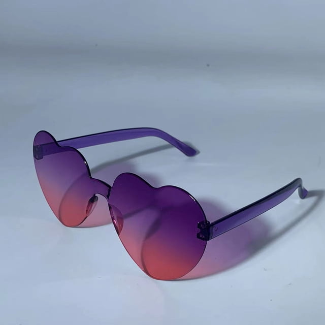 Gafas de sol transparentes de gelatina de color love para hombres y mujeres, gafas de sol con forma de corazón de melocotón, gafas de sol con forma de corazón