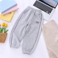 thumbnail image 2 of 7-8 Years Juniors Girl's Bowknot Baggy Sweatpants Lightweight Straight Leg Athletic Pants With Pockets Cargo Pants for Fall and Winter Grey Casual Pants, 2 of 9