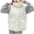thumbnail image 4 of Rutainlusire Womens Puffer Vest Womens Trendy Warm Sleeveless Jacket Ladies' Casual Color Sleeveless Hooded Jacket, 4 of 5