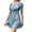 Blue, variant on Summer Women Ruffle Sleeve Sqaure Neck Smocked Sun Dress Casual Boho Beach Floral Mini Dress