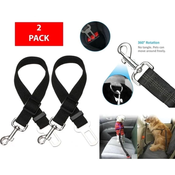 2 Pack Cat DOG PET Safety Seatbelt Car Vehicle Seat Belt Adjustable Harness Lead