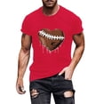 thumbnail image 2 of Gamivast Men's Athletic Shirts Heart Football Stitching Crew Neck Short Sleeve Workout Shirts Gym Shirts Moisture Wicking Performance Fabric Activewear, 2 of 5