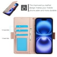 thumbnail image 6 of Wallet Case for iPhone 11, Stylish PU Leather Case Kickstand RFID Blocking Flip Case Card Slots Wrist Strap Floral Pattern Magnetic Closure Folio Cover, Heavy Duty Protection, Rosegold, 6 of 6
