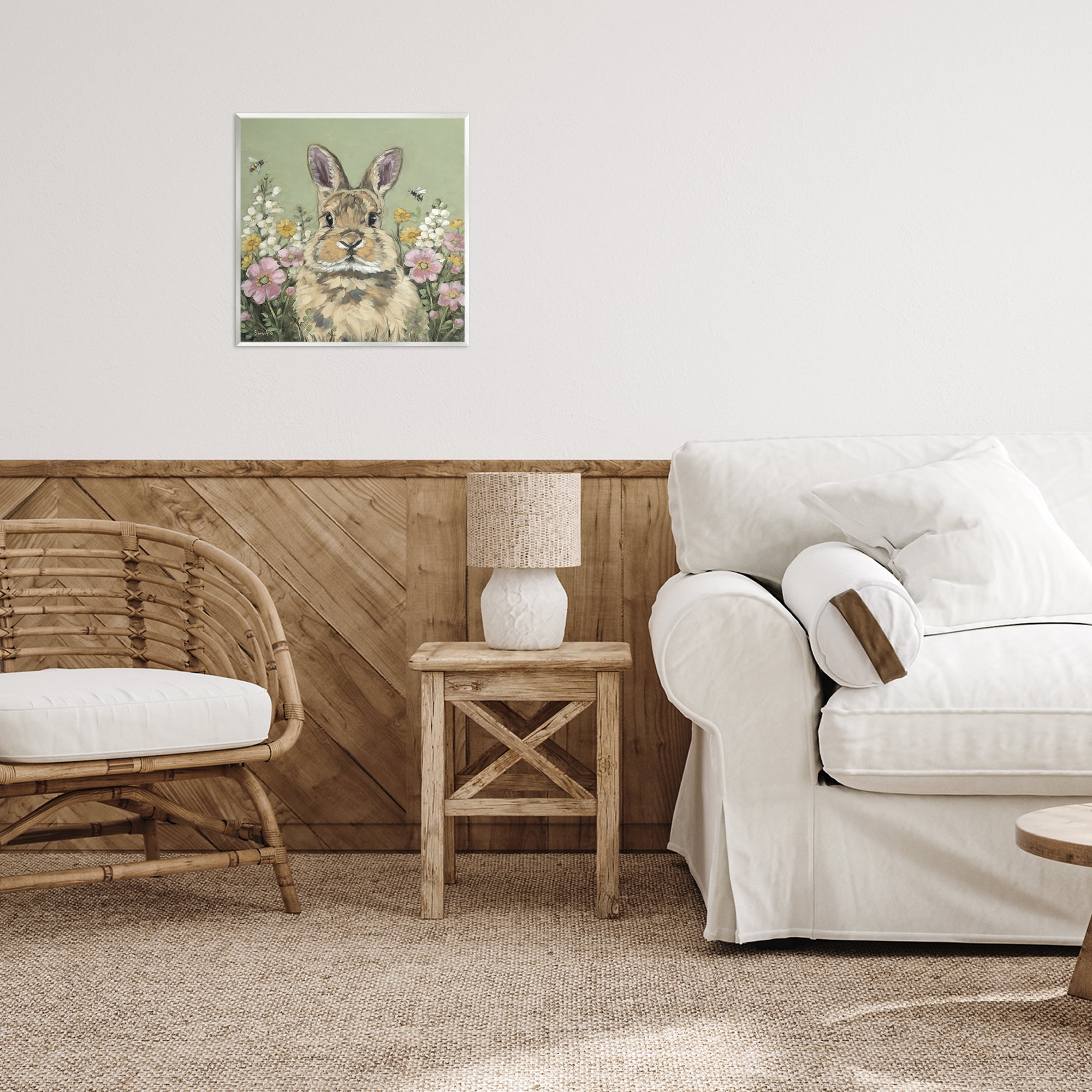 Stupell Industries Spring Abloom Rabbit Wall Plaque Art, design by Sara G. Designs