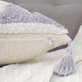 thumbnail image 3 of Yesfashion Boho Thick Throw Pillow Covers with Tassel, Soft Plush Tufted Cushion Covers Triangle Design, 18x18, Cream Beige Grey, 1 Pack, 3 of 4