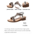 thumbnail image 5 of Rokment Bling Rhinestones Vintage Metallic Wedge Slingback Dressy Sandals for Women Bride Wedding Boho Beach Elastic Ankle Strap Dress Summer Shoes 2026 Silver Size 8, 5 of 7