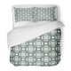 thumbnail image 1 of ABPHQTO Juego de ropa de cama de 3 piezas, diseño geométrico abstracto azul de círculos, cuadrados, puntos, estrellas, funda nórdica creativa negra con 2 fundas de almohada, 1 of 1