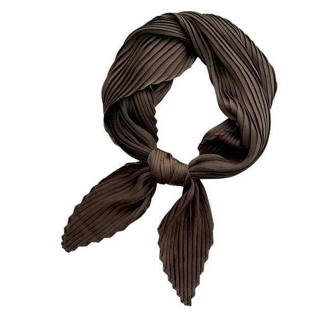 Bufandas plisadas de color sólido, bufanda pequeña para mujer, bufanda de seda lisa y ligera, bufanda de primavera, bufanda decorativa, bufanda para el cuello para mujer