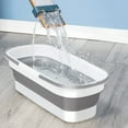 thumbnail image 5 of Cleaning bucket, folding mop bucket, square water storage, mopping floor, household washing mop basin, convenient storage, lazy person can mop it clean in one go, 5 of 9