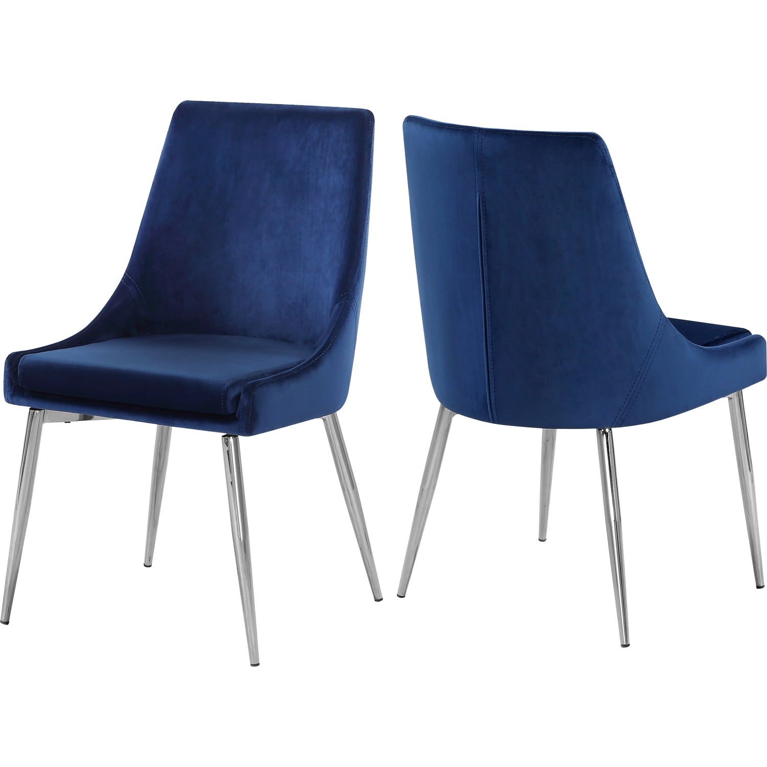 blue chrome dining chairs