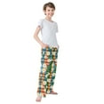 thumbnail image 3 of FORMRS Boys Pajama Pants with Pockets Size 6-8Y Kids Lounge Sleep Bottoms, Green Checkered Daisy, 3 of 8