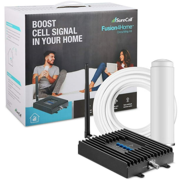 SureCall fusion4home, teléfono Celular Amplificador de señal Kit 1, Antenas Omni/de látigo, Sólido