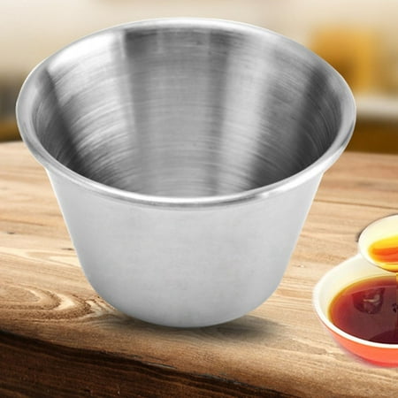 

Cogfs Stainless Steel Reusable Dipping Bowl Plates Sauce Container Sauce Cups