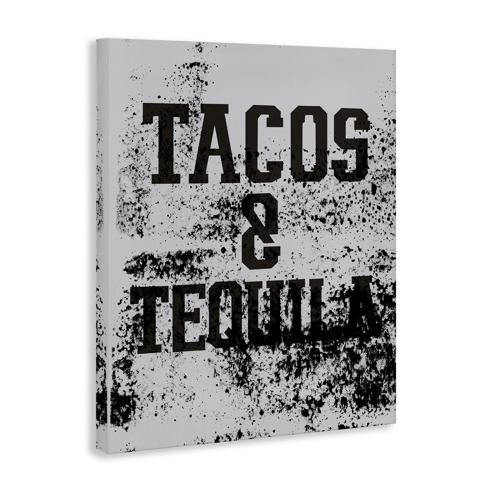 Stupell Industries Tacos & Tequila with Splatter Food & Beverage Painting Wrapped Canvas Art Print Wall Art, 30 x 40