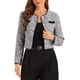 thumbnail image 1 of CHAQUETA DE TWEED DE MANGA LARGA CON CIERRE FRONTAL DE BOTONES Y CUELLO REDONDO PARA MUJERES INSPIRADA EN CHIC TALLA XL GRIS MARRÓN, 1 of 6