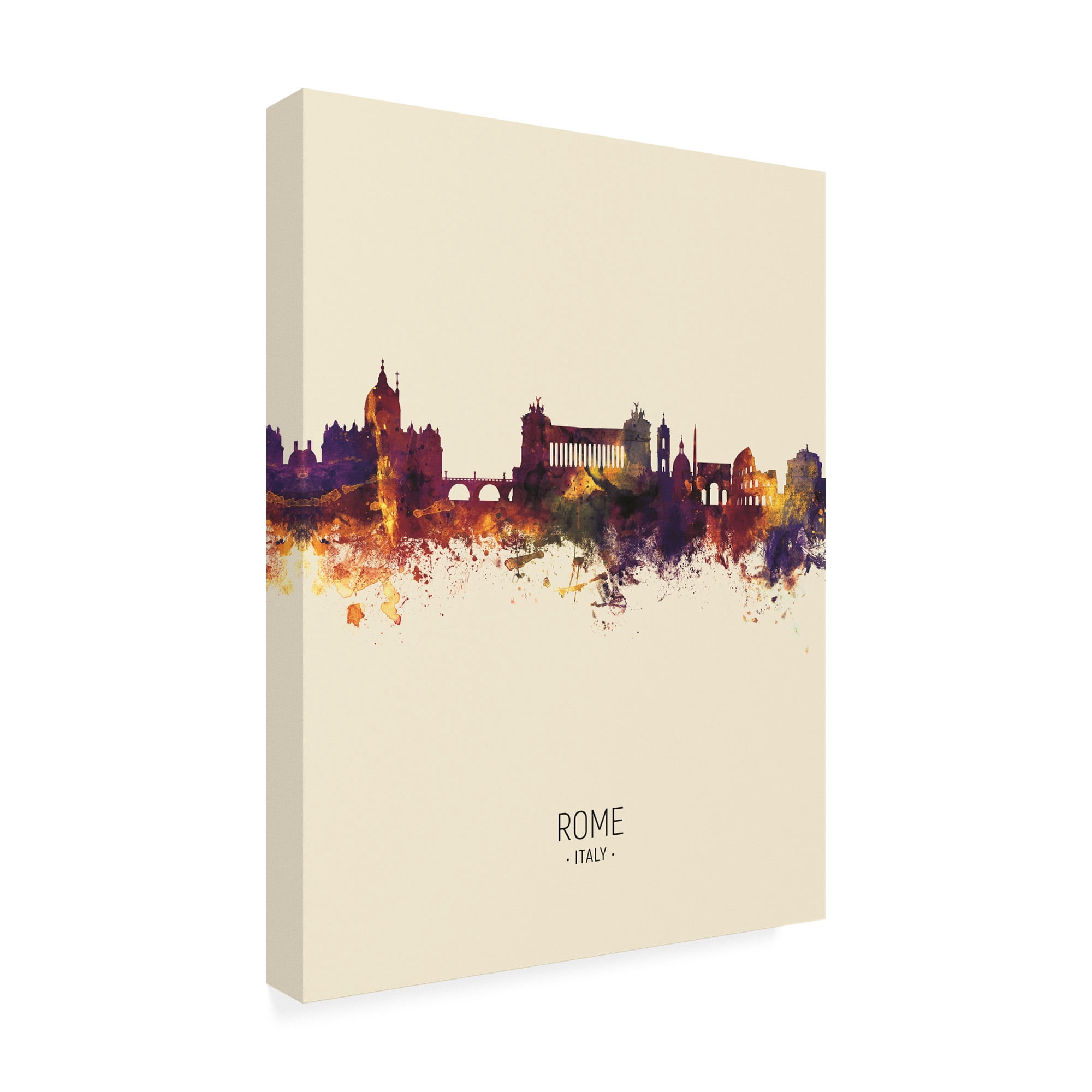 Trademark Fine Art 'Rome Italy Skyline Portrait III' Canvas Art by Michael Tompsett