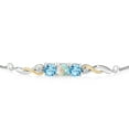 thumbnail image 2 of 925 Sterling Silver and 10K Yellow Gold White Opal Swiss Blue Topaz and White Lab Grown Diamond Tennis Bracelet for Women (1.82 Cttw, Gemstone October Birthstone, Fully Adjustable up to 9 inch), 2 of 4
