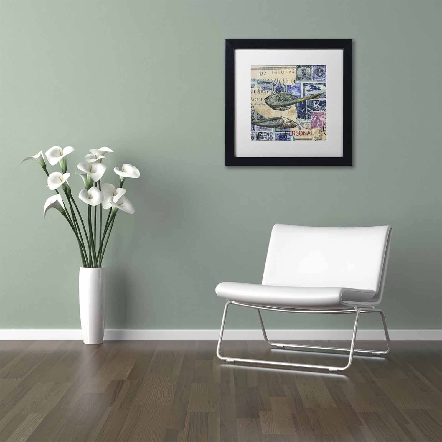 Trademark Fine Art 'Cap Cream Blue' Canvas Art by Nick Bantock, White Matte, Black Frame