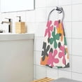 thumbnail image 3 of Yayeee 2 Pack Hand Towels for Bathroom 100% Cotton 16" x 28" Soft Absorbent Kitchen Towel, Pink Floral Blooms, 3 of 7