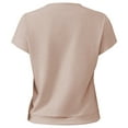 thumbnail image 6 of SHITINN Women's Casual Loose Fit Round Neck Short Sleeve T Shirt with Drawstring Hem for Everyday Womens Short Sleeve Tops Trendy Tops for Women 2025 Womens T-Shirts, 6 of 6