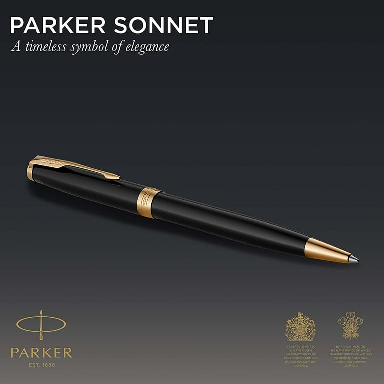 Parker Sonnet Black Lacquer GT Ballpoint Pen - Walmart.com