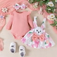 thumbnail image 2 of Girls Dresses Size 7 Baby Girl Romper Dress Valentines St patricks Easter Outfit Cute Ruffle Long Sleeve Bodysuit Jumpsuits Red,12-18M, 2 of 5