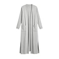 thumbnail image 5 of Ghalytn Women's Open Front Maxi Cardigan Long Sleeve Duster Coat with Pockets and Side Slits Casual Layering Outerwear, 5 of 6