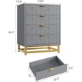 thumbnail image 3 of EastVita Modern 4 Drawer Dresser Wide Chest with Gold Metal Legs and Handles Wood Storage Organizer for Bedroom Living Room Hallway Grey, 3 of 6