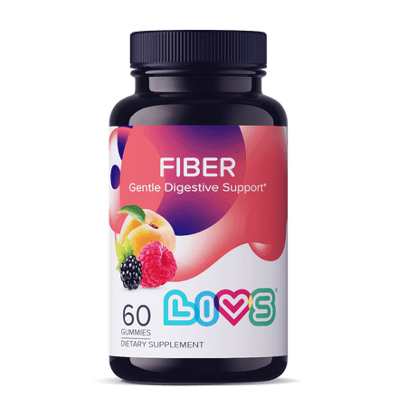 LIVS Fiber Gummies - Daily Prebiotic Fiber Supplement for Gut Health, Smooth Digestion, Constipation Relief and Bloating Support | Natural Fruit Flavor | 60 Gummies with 30 Servings