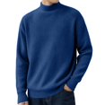 thumbnail image 2 of TKKCS Mens Mock Neck Ribbed Knit Sweater Loose Fit Soft Warm Fall Winter Casual Long Sleeve Pullover Sweaters Navy XL, 2 of 6