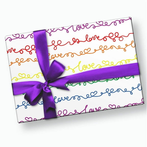 Rainbow Love Script Gift Wrap