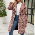 thumbnail image 5 of Penkiiy Womens Leopard Print Fleece Coat, Spring and Winter Fashion Fuzzy Jacket Faux Fur Fluffy Cardigan Faux Fur Coat Pink, 5 of 9