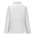 thumbnail image 5 of Women Quilted Barn Jacket Snap Button Diamond Long Sleeve Puffer Coat Outerwear with Pockets Warm, 5 of 7