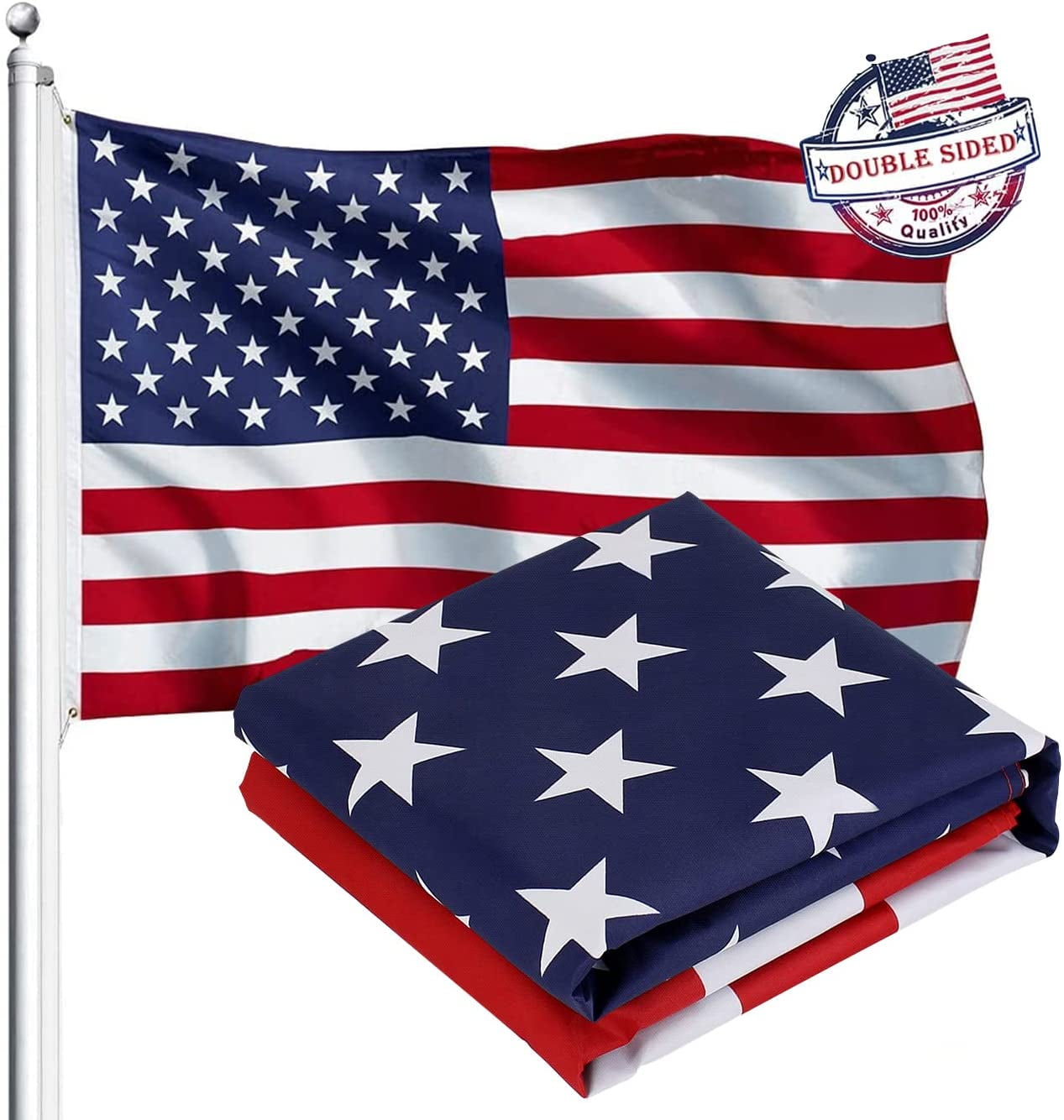 American Flag $ Brass Grommets Vivid and UV Fade Resistant 3x5ft 