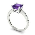 thumbnail image 2 of Clara Pucci 14K White Gold 2.7ct Amethyst Solitaire with Accents Ring, 2 of 8