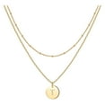 thumbnail image 1 of Corazón de la moda de las mujeres Letra Collar Cadena 26 Circular Doble Capa Cuello, 1 of 5
