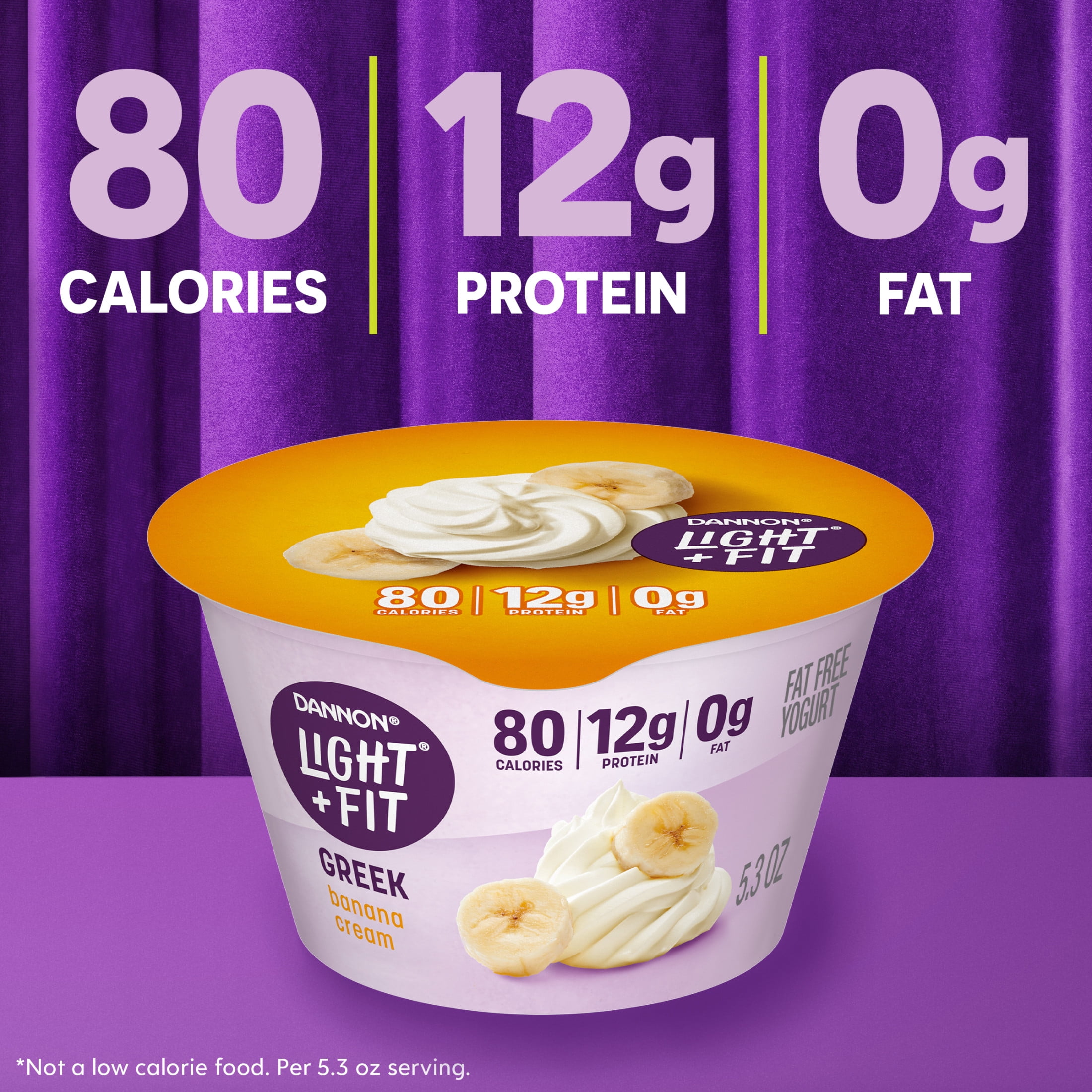 Light + Fit Banana Cream Greek Fat Free Yogurt Cup, 5.3 oz