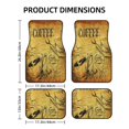 thumbnail image 2 of Salouo Coffee Vintage for Car Floor Mat Set of 4–Car Carpet Mats - Car Mats with Anti-Slip Backing & Driver Heel Pad Universal Fit for Cars, Trucks, SUVs, and Vans, 2 of 6