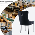 thumbnail image 5 of Dining Chairs, Accent Diner Chairs with Nailhead Trim and Back Ring Pull, Velvet Fabric Dining Room Chairs, Side Chair Kitchen Chairs with Chrome Stainless Steel Plating Legs (Set of 8), 5 of 11