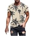 thumbnail image 2 of Tops para hombre, blusas y camisas de manga corta con cuello redondo para hombre, camiseta con cuello redondo y estampado para hombre, blusa informal de poliéster de manga corta a la moda para hombre., 2 of 5