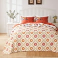 thumbnail image 4 of Barefoot Bungalow Topanga Boho Folk Art Quilted Bedspread Set, Reversible, 3-Piece Jumbo Queen, 4 of 6