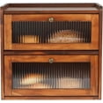 thumbnail image 1 of Caja para Pan de Madera - Contenedor Organizador de Pan para Encimera de Cocina - Bandeja de Almacenamiento de Pan de 2 Niveles - Gran Capacidad - Organizador de Alimentos para Despensa o Estante, 1 of 8