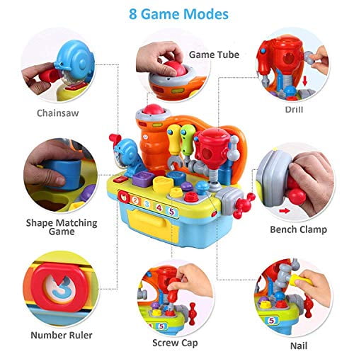 Woby Multifunctional Musical Learning Tool Workbench Toy Set for