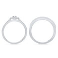 thumbnail image 4 of AFFY White Natural Diamond Engagement & Wedding Trio Band Ring Set In 10k White Gold (0.5 Cttw), 4 of 9